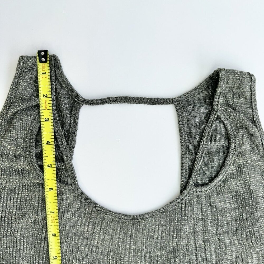 H.I.P. Top Women's Size Large Sleeveless Grey & Gold Metallic Top - Picture 5 of 13